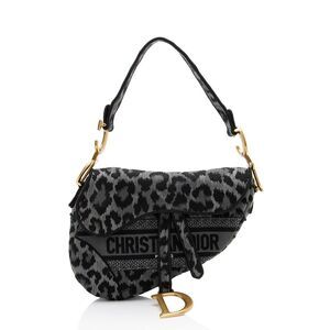 Dior Leopard Canvas Medium Saddle Bag